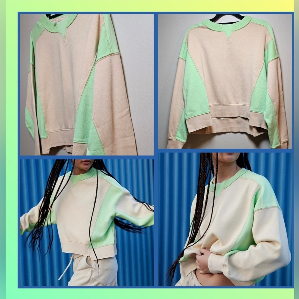 Free People Movement Intercept  Pullover Limezest Size Xs & Large NWT$98